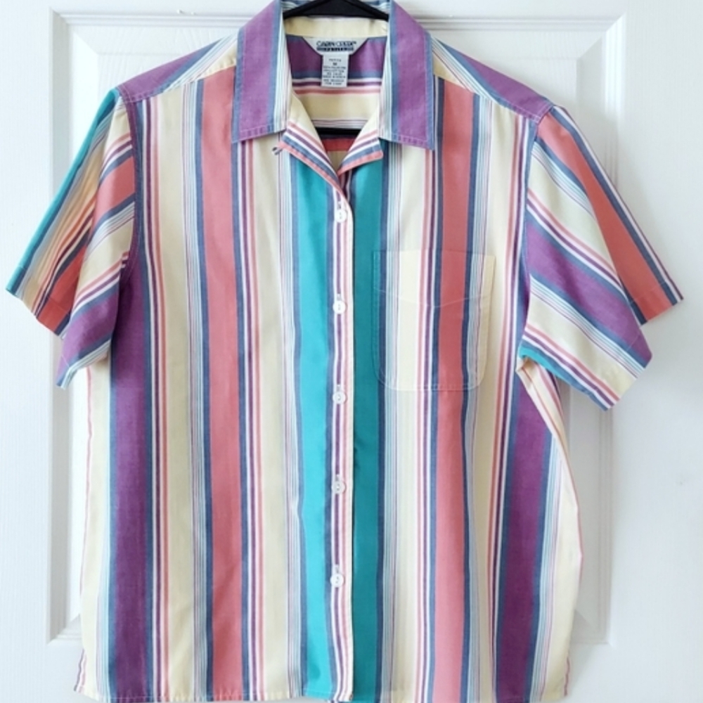 vintage color stripe shirt